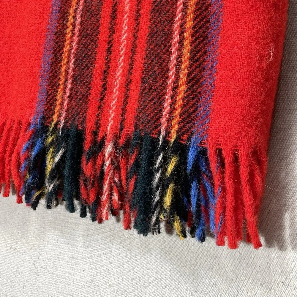 Scottish Wool Tartan Blanket Throw Royal Stewart Plaid Heather Isle 56x35